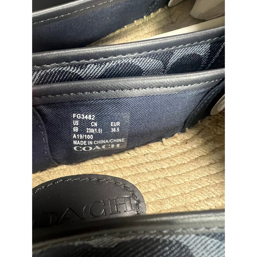 NIB COACH Carson Denim Signature Blue Espadrille Flats-FG3482 Size 6 - Picture 7 of 9